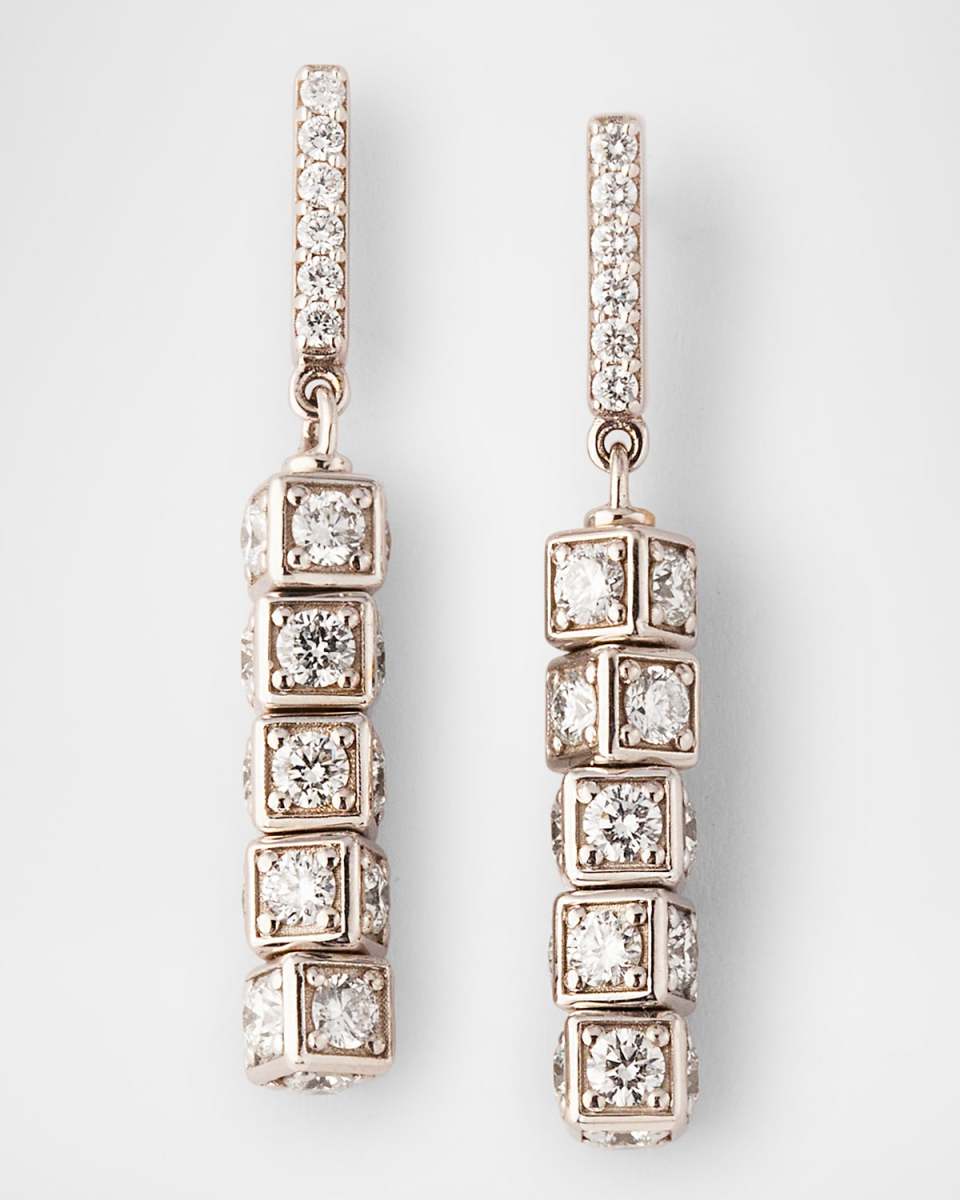 Faro Long Drop Earrings with Diamonds